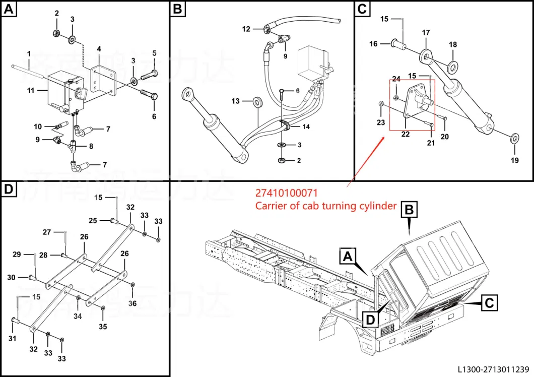 Lgmg Mining Truck Parts Cab Turning Cylinder Support 27410100071